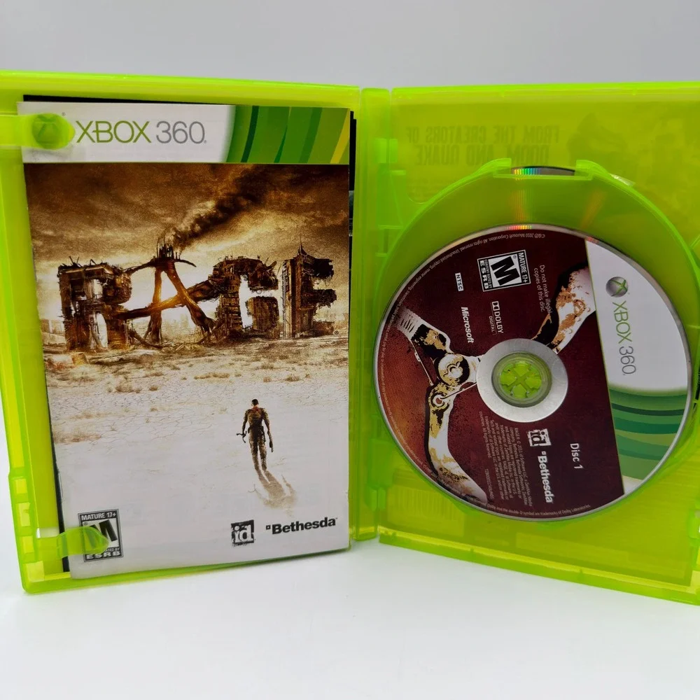 Rage Anarchy Edition Xbox 360 id Software Bethesda 3-Disc Set with Manual